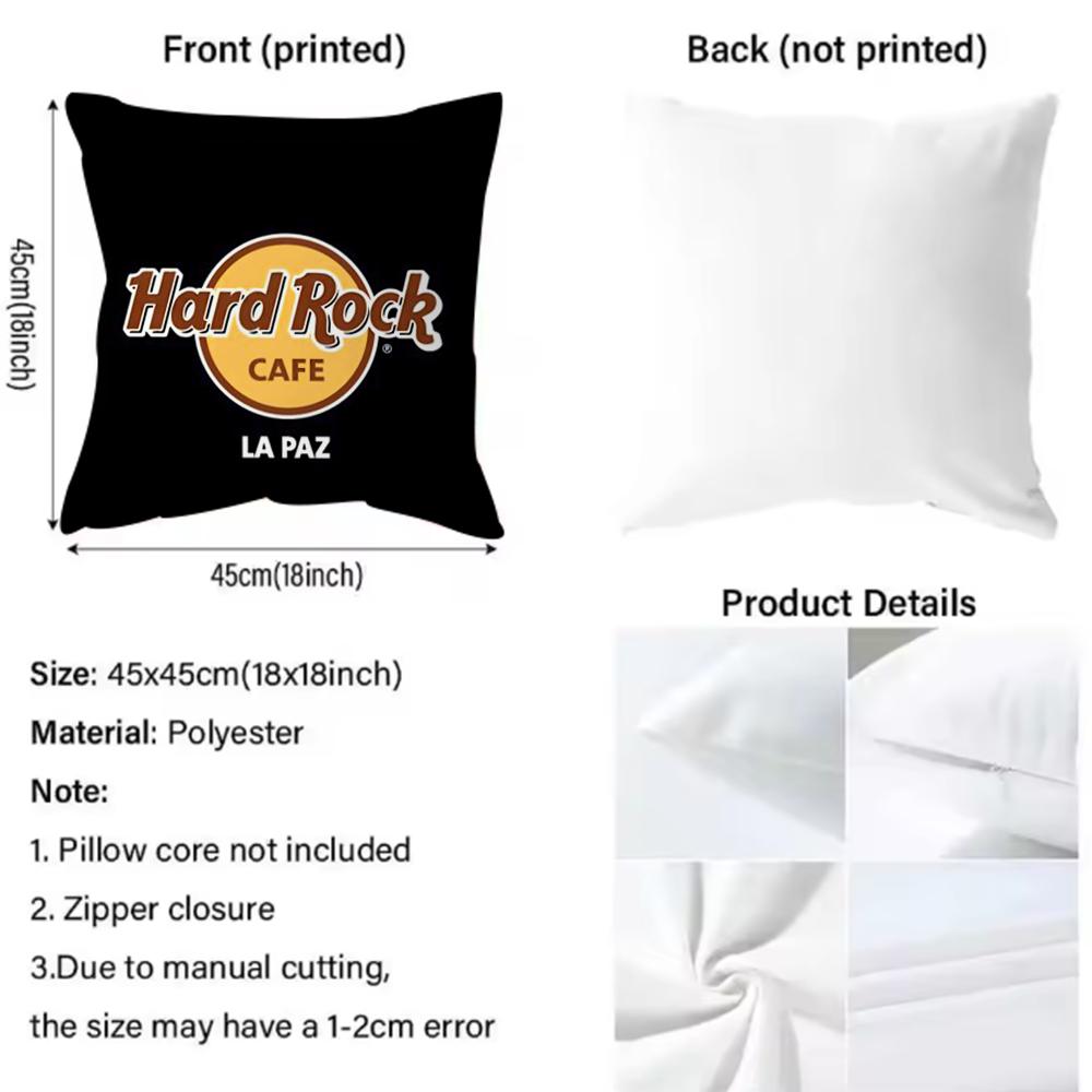 Popular Brand Hardcore Cafe Cushion Cover Soft & Easy-Wash Pillow Case – Versatile For Couch, Bed, Travel And Office