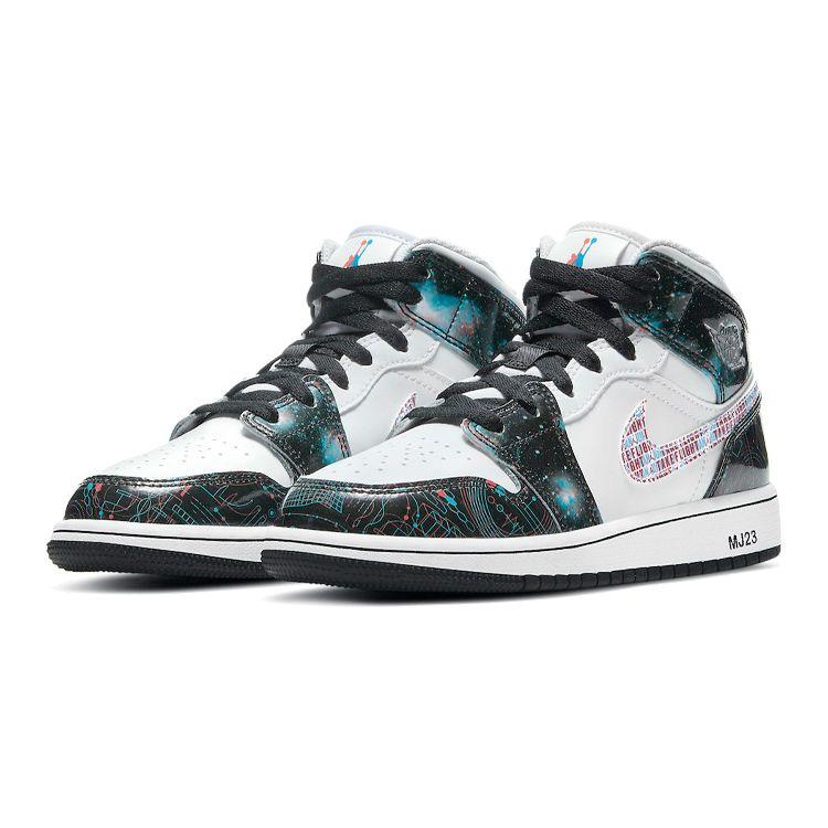 Air Jordan 1 Mid SE GS Take Flight Blanco Carmesí Brillante Azul Heroe BQ6931-114