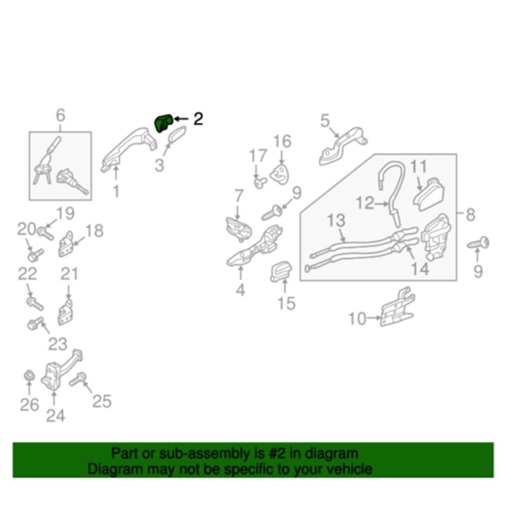 Left Side Exterior Door Handle Cap For Hyundai Santa Fe 2013- 82652-2W010#