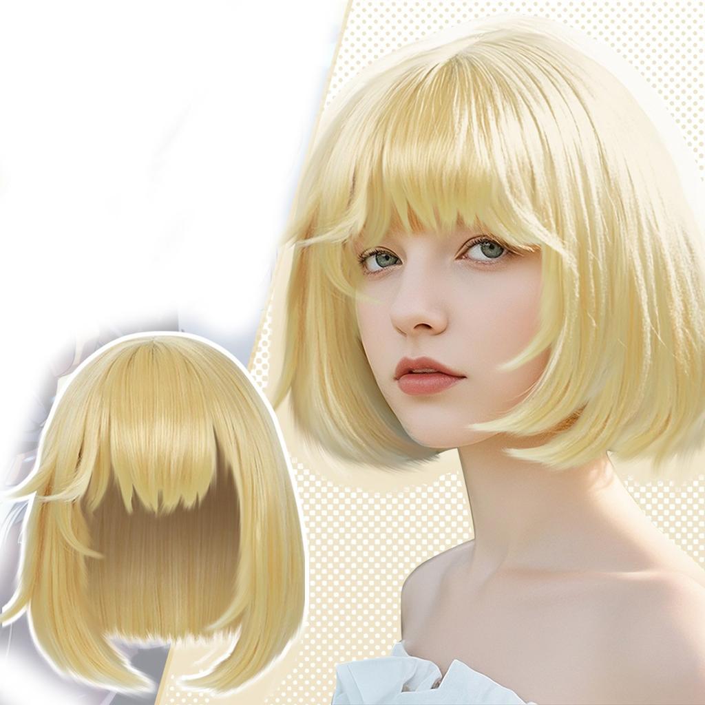 Costume Short Wig, Short Curly Hair, High Temperature Silk Chemical Fiber Hair, Black Rose Mesh Wig