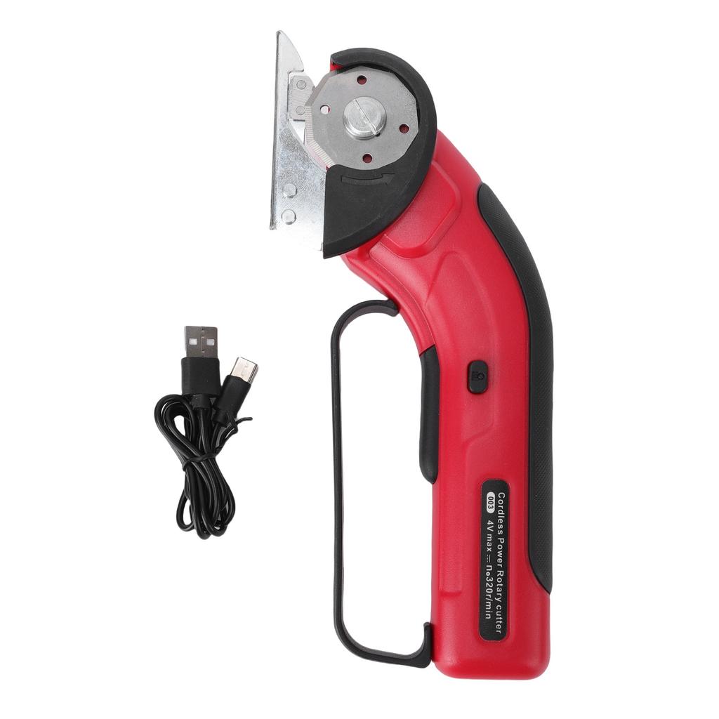 Kabellose Elektrische Schere Multifunktional LED-Licht Selbstschärfend Wiederaufladbar Elektrischer Rotationsstoff Teppichschneider