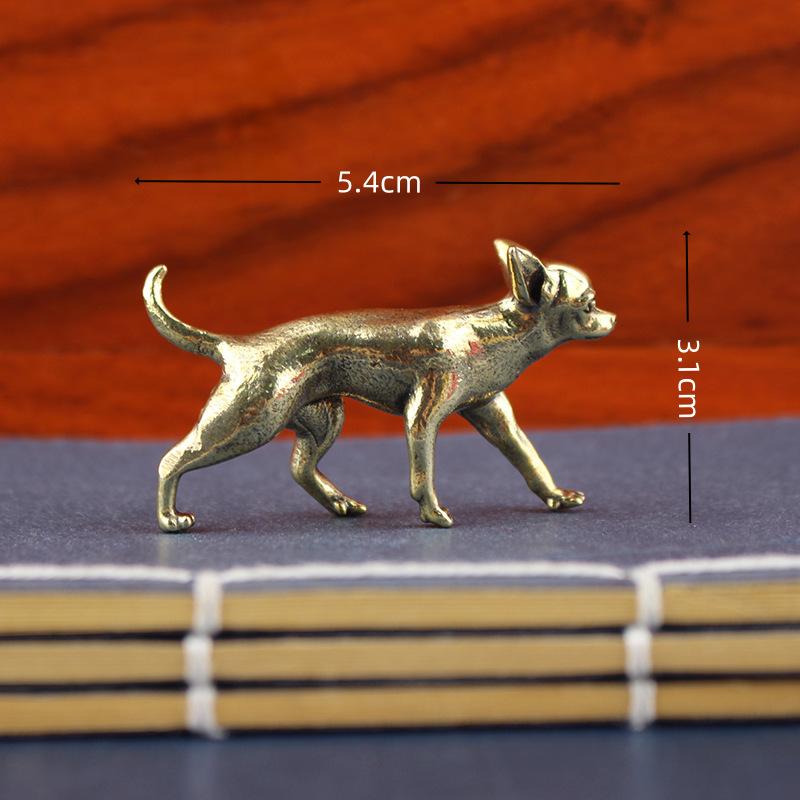 Animal Brass Ornaments Hairless Dog Puppy Entrance Coffee Table Decoration Decoration Hairless Dog Animal Desktop Ornaments
