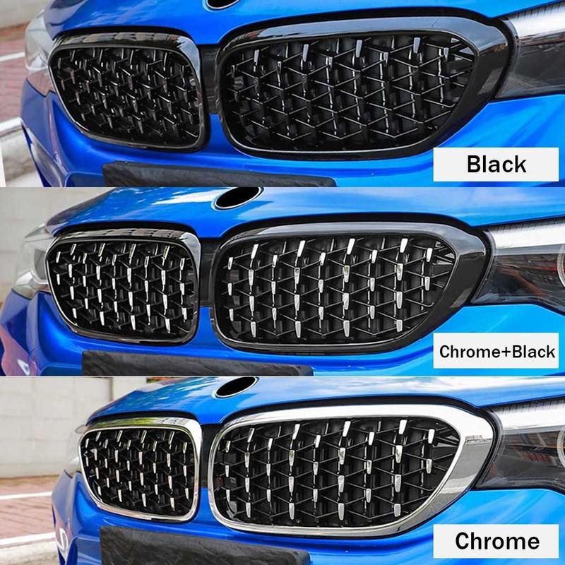 2PCS For BMW F30 F31 F35 F80 2012-2018 Left&Right Diamond Style Grille Car Grille Front Bumper Kidney Grill ABS Parts