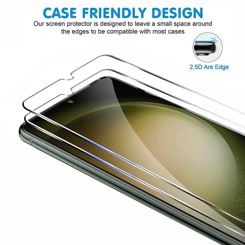 2Pcs Tempered Glass For Samsung Galaxy S24 Ultra S23 S22 S21 Plus S23+ S22+ S21+ 5G Screen Protector Finger ID Support 0.18mm