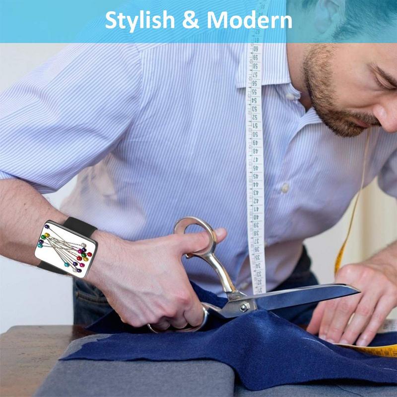 Magnetic Sewing PinCushion Silicone Wrist Needle Pad Safe Bracelet Pin Cushion Storage Sewing Pins Wristband Pin Holder