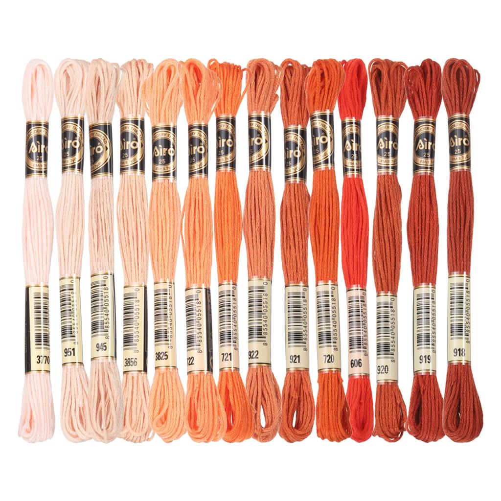 14 Skeins Embroidery Floss Cross Stitch Thread Polyester Embroidery Threads Bracelets String for Cross-Stitch Hand Embroidery