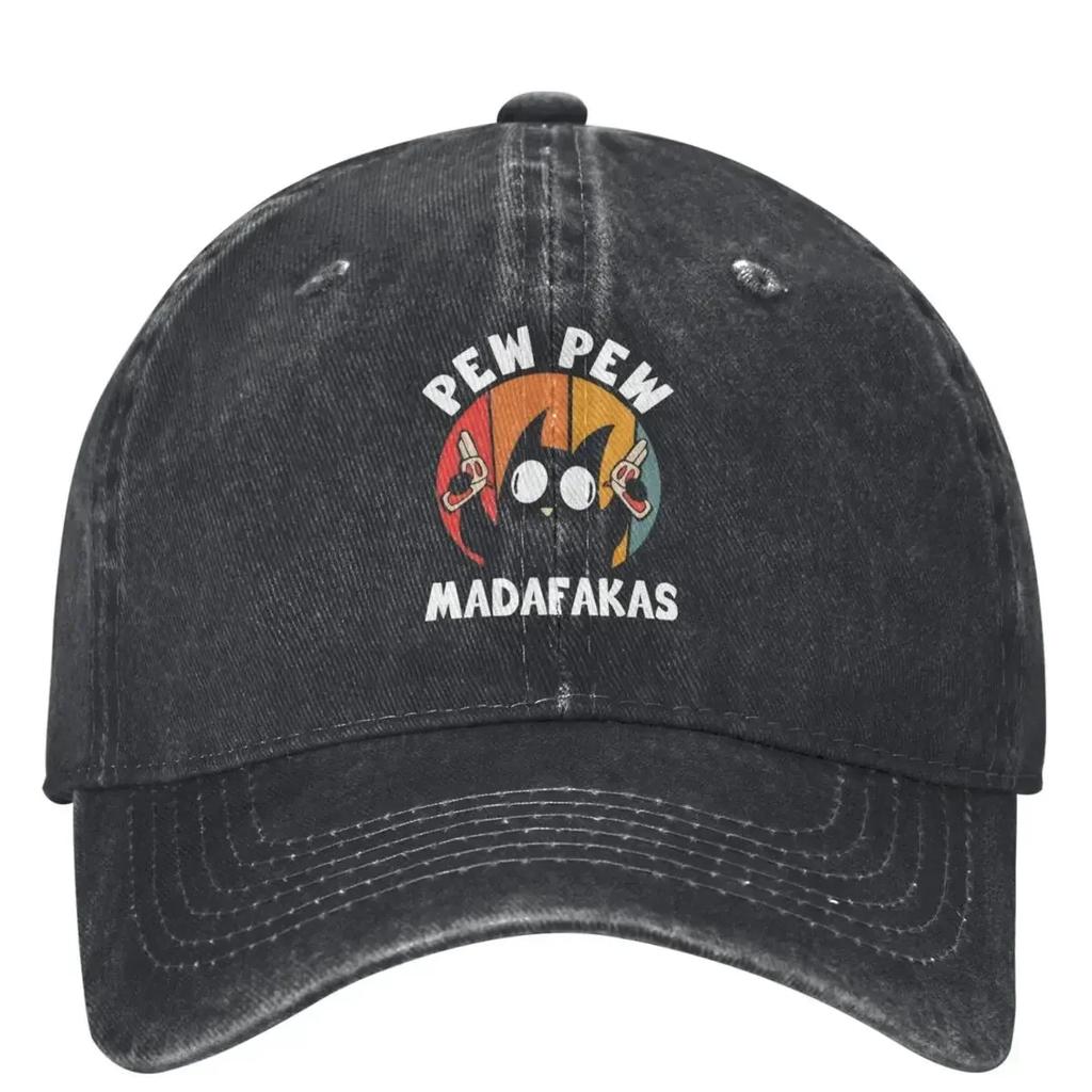 Unisex Cute Cat Pew Pew Madafakas Caps Outfits Baseball Cap Classic Headwear Funny Cats Dad Hat Adjustable