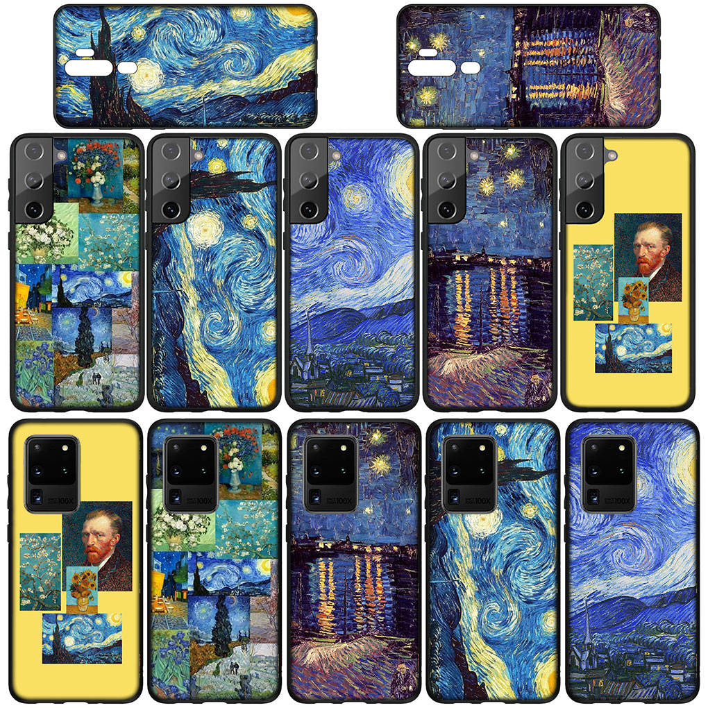 Phone Case for Samsung Galaxy S25 S24 S23 iPhone 16 15 Xiaomi Redmi Note 14 13 12 16E X 11 Pro OPPO Moto Huawei Wallpaper Van Gogh Starry Night Cover