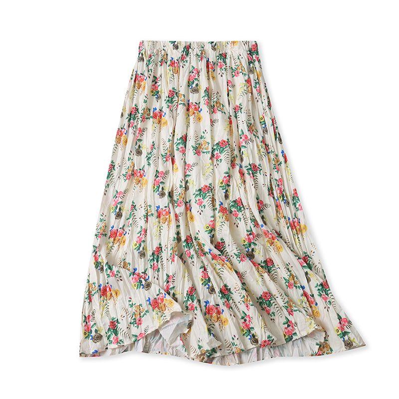 

Экспорт Осенняя Женская Одежда Юбка Пасторальная Цветочная Плиссированная Юбка Стиль Отпуска Милая Молодежная Эластичная Талия Юбка Миди Picture Color XL