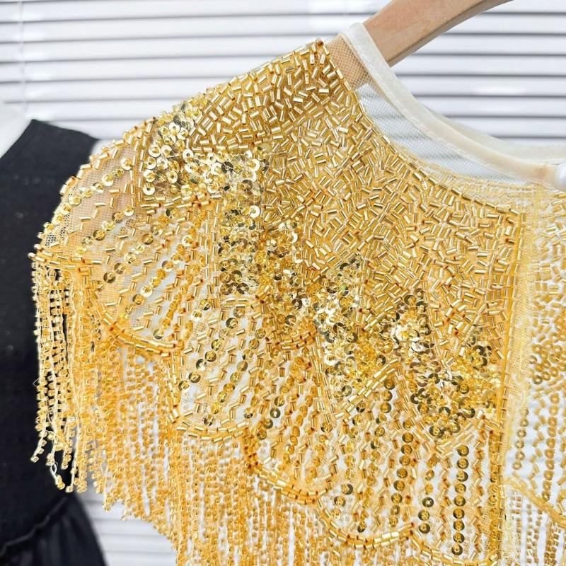 Thin Polyester Sparkling Border Wrap Highlighting Complex Embroidery For Travel Accessories And Formal Instances