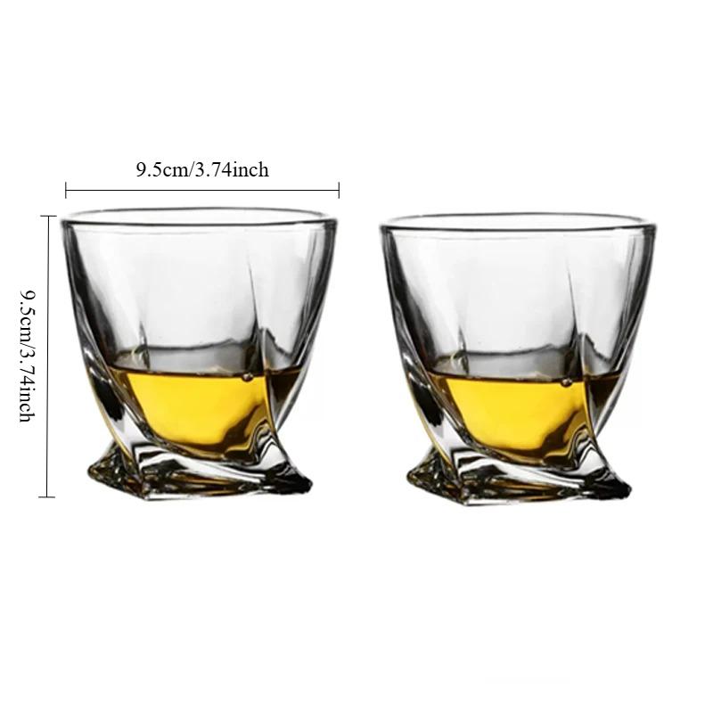 300ml/350ml Luxury Whiskey Glass Unique Design Creative Cocktail Glass Transparent Beverage Mug Party Wine Glass Bar Accessories 2pcs