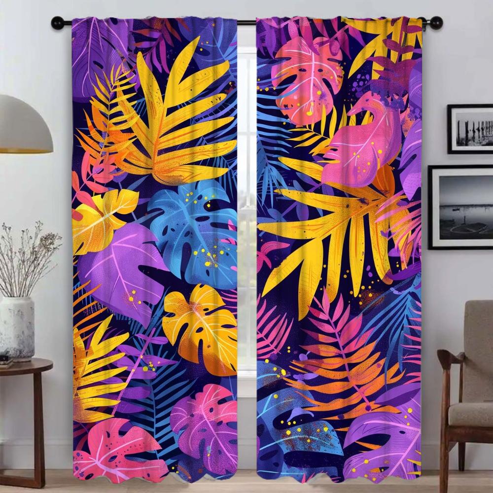 

Листовые затемняющие шторы для камеры, оконные шторы для комнаты, 2-х панельные шторы, перегородки, шторы для домашнего интерьера, украшения на Хэллоуин W60xH90cmx2pcs-CL