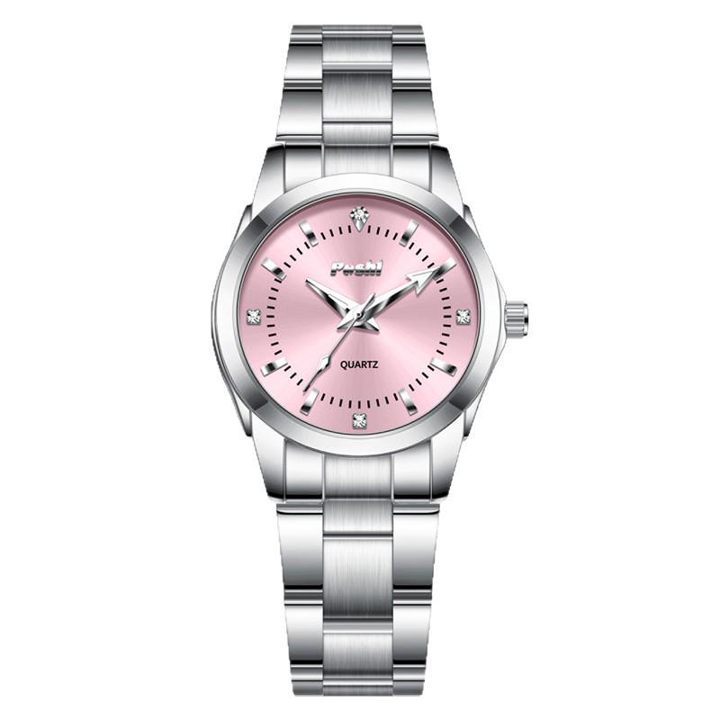 Waterdicht Mode Roestvrij Staal Dames Luminous Kwarts Horloge met Eenvoudige Band