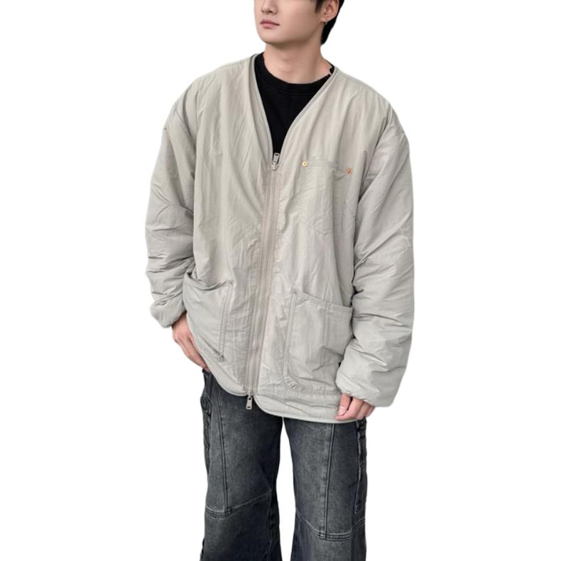Levis Loose Faux Shearling Reversible Long Sleeve Jacket Men jackets Light-Gray 002PX-0000