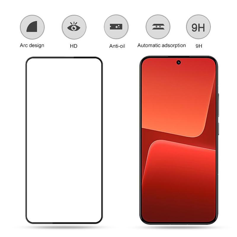 

MOCOLO For Xiaomi 13 5G Silk Printing Tempered Glass Screen Protector Secondary Hardening Anti-explosion Film Black