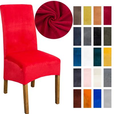 Housse de Chaise Taille XL Grande Taille Velours Tissu Renard Dos Long Style Européen Housses de Siège de Chaise pour Restaurant Hôtel Fête Banquet