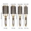 Nylon Roller Brush - Gold Non-Slip Handle, Curl Defining Barrel - Salon Home Styling  Hair Tools Curly Hair Products Barber Comb
