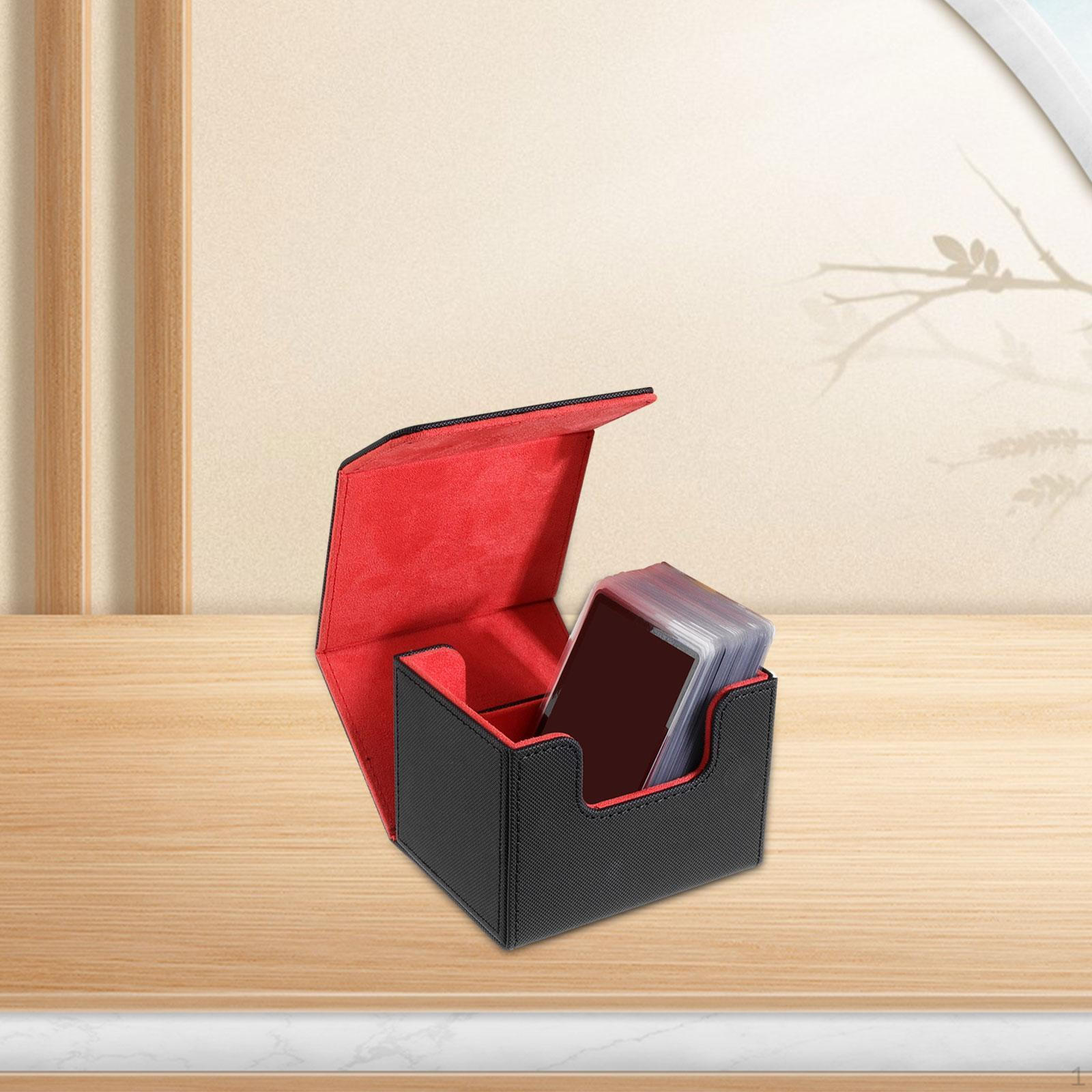 

Коробка для колоды карт, коробка для хранения, чехол, может вместить более 100 карт, для торговли, коллекционирования black and red