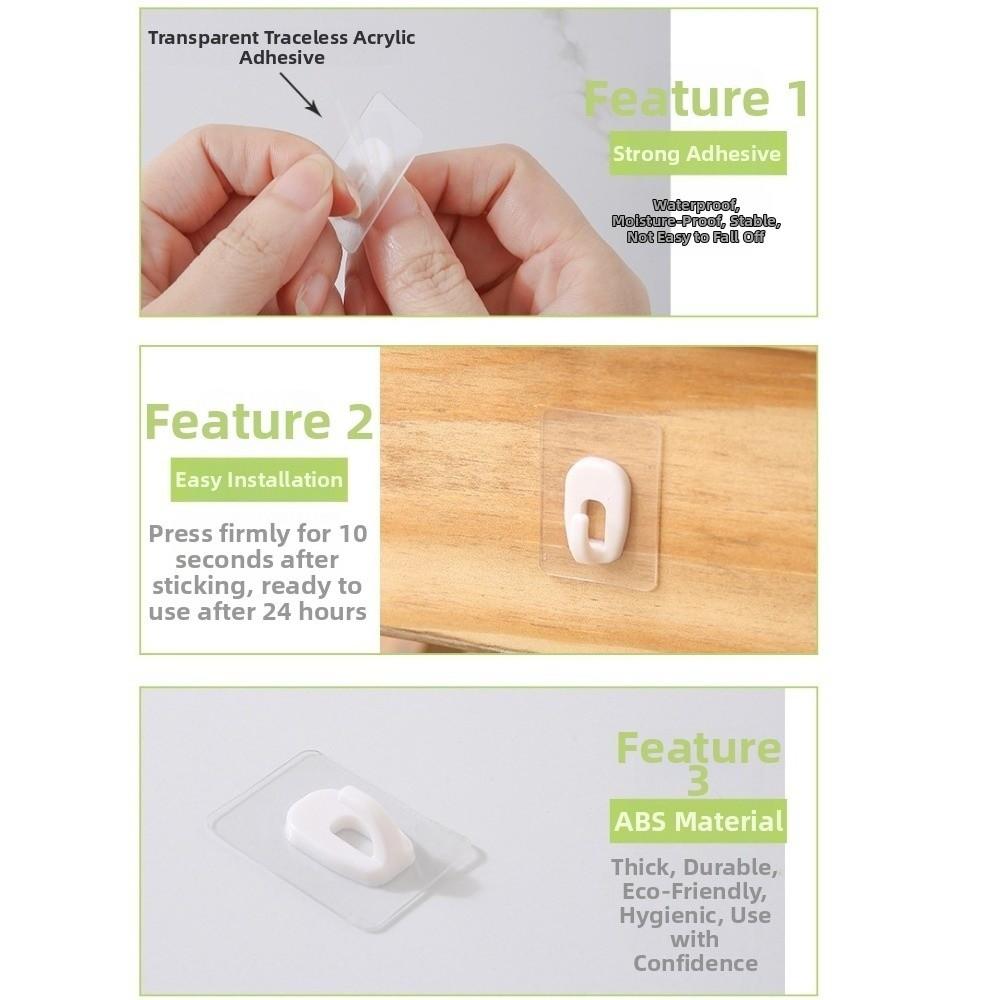 No Traces Mini Strong Hooks Transparent Utility Hooks Invisible Self-Adhesive Hooks  Necklaces