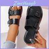 Casual Womens Flat Sandals With Breathable Pu Upper For Daily Comfort