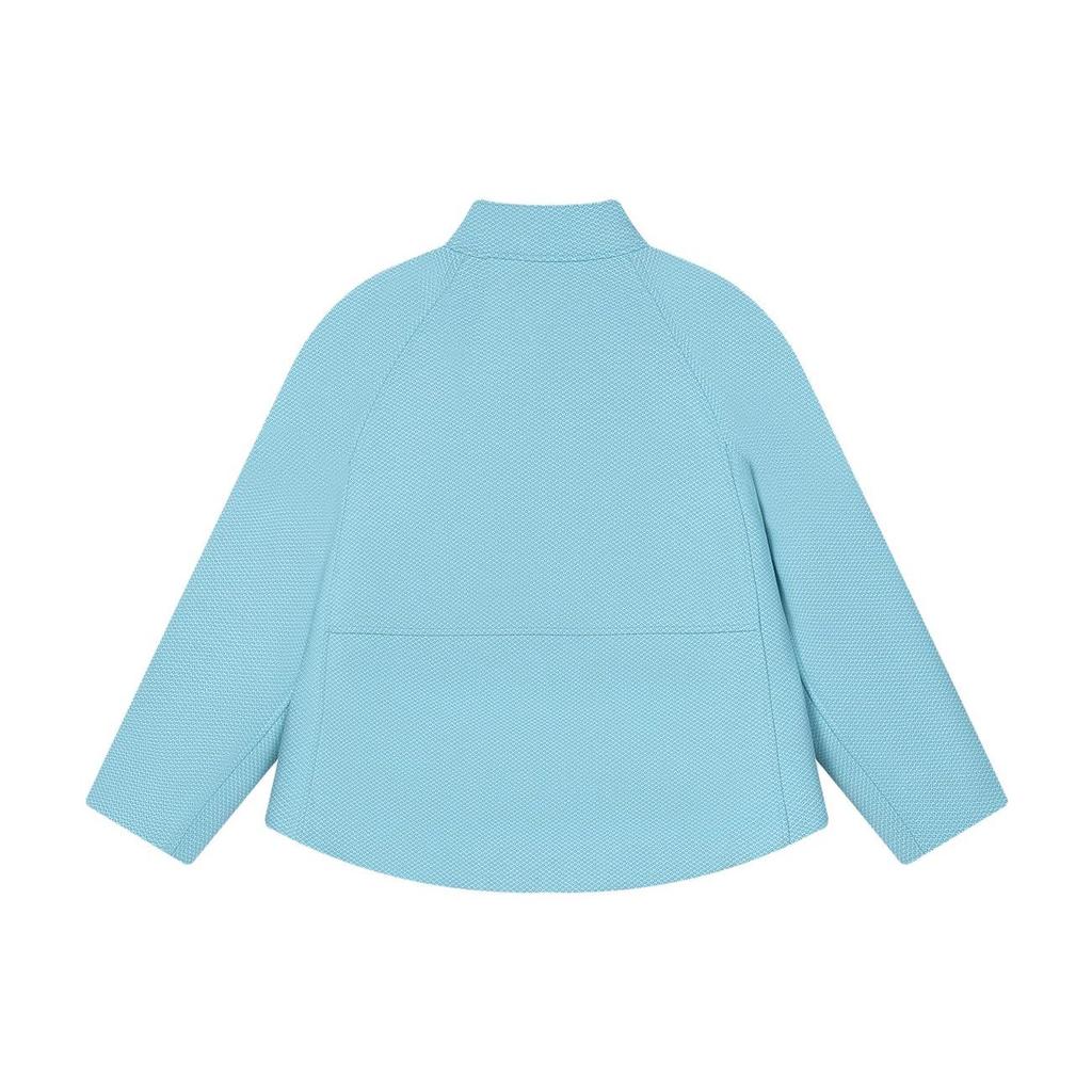 Fila Emerald Solid Color Stand Collar Casual Knitted Jacket Women Jacket Feather-Blue F11W414702F-LB