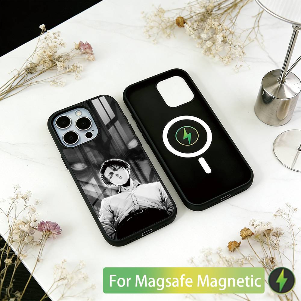 

Eren Yeager Levi Ackerman Phone Case For iPhone17,16,15,14,13,12,11 Plus,Pro Magnetic with Magsafe Wireless Charging iPhone12
