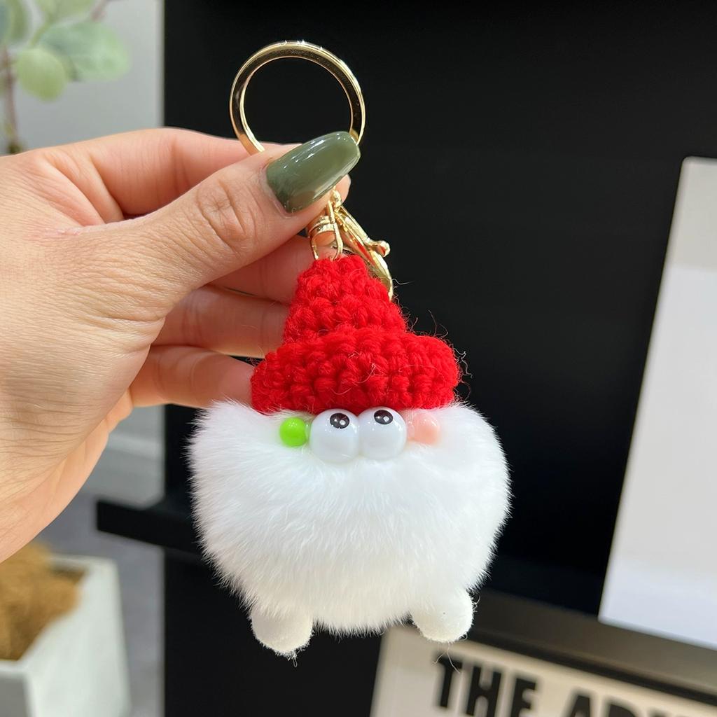 Small Coal Balls Korean Ins Internet Celebrity Rex Rabbit Hairball Cute Elf Schoolbag Pendant Car Keychain Mobile Phone Pendant