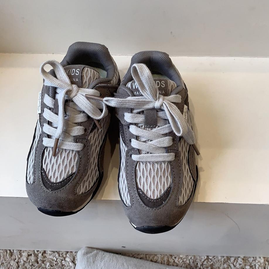 

Spring and Autumn Retro Children s Shoes Mesh Breathable Sports Shoes Girls Dad Shoes Boys Running Shoes 37 серый
