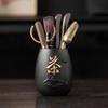 Ebony Tea Ceremony Six Gentlemen Set Kung Fu Tea Set Accessories Daquan 6 Gentlemen Tea Making Tools Tea Needle Clip, Tea Knife