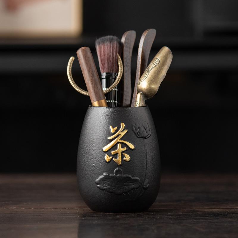 Ebony Tea Ceremony Six Gentlemen Set Kung Fu Tea Set Accessories Daquan 6 Gentlemen Tea Making Tools Tea Needle Clip, Tea Knife