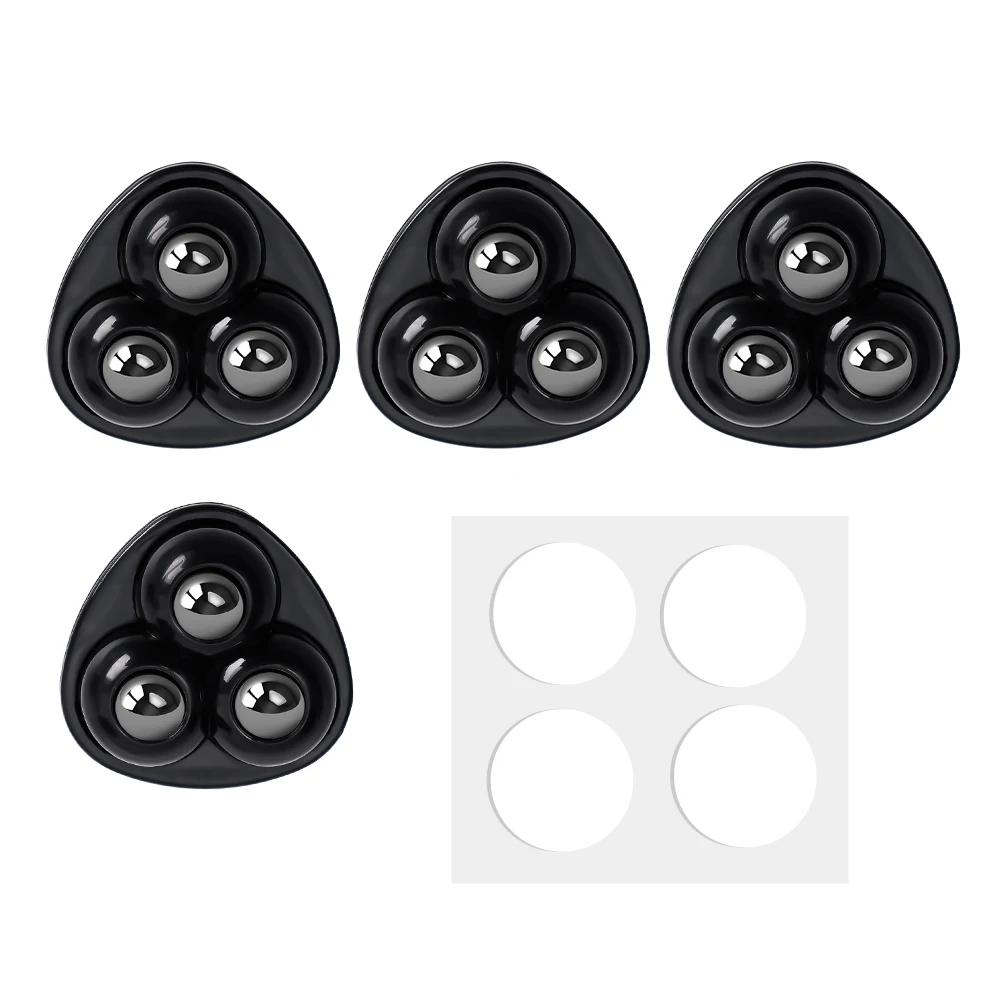 Self Adhesive Caster Mini Swivel Wheels Universal Stainless Steel Wheel 360° Rotation Pulley for Furniture Trash Can Bins