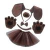 Dog Ears Headband and Long Tail Cosplay Props Bowtie Dogs Nose Gifts Costume Accessories Animal Ears Headband for Kids