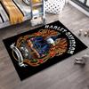"Harley Davidson Eagle Fire Motorcycle Printed Black Carpet Decor" Suitable for use as an anti-slip for living room bedroom sofas