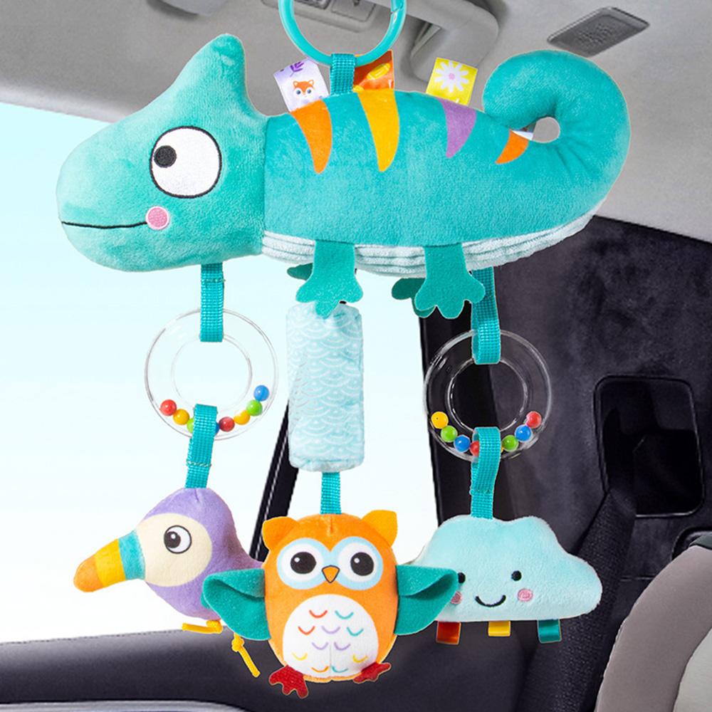 Babies Stroller Rattles Toy Jingle Travel Toy Hand Rattles With Cartoon Design Jingle Toy Portable Soft Grip for Newborns Gifts