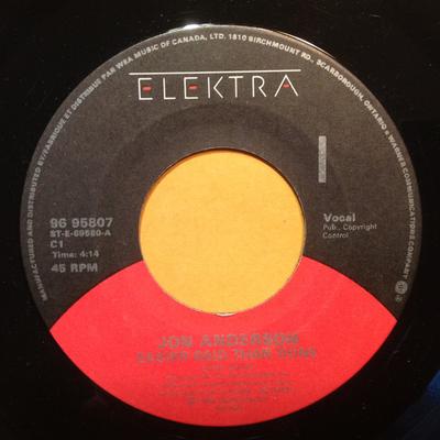 7inch Record JON ANDERSON  Easier Said Than Done  Day Of Days 9695807 ELEKTRA 1985 Canada Rock Used
