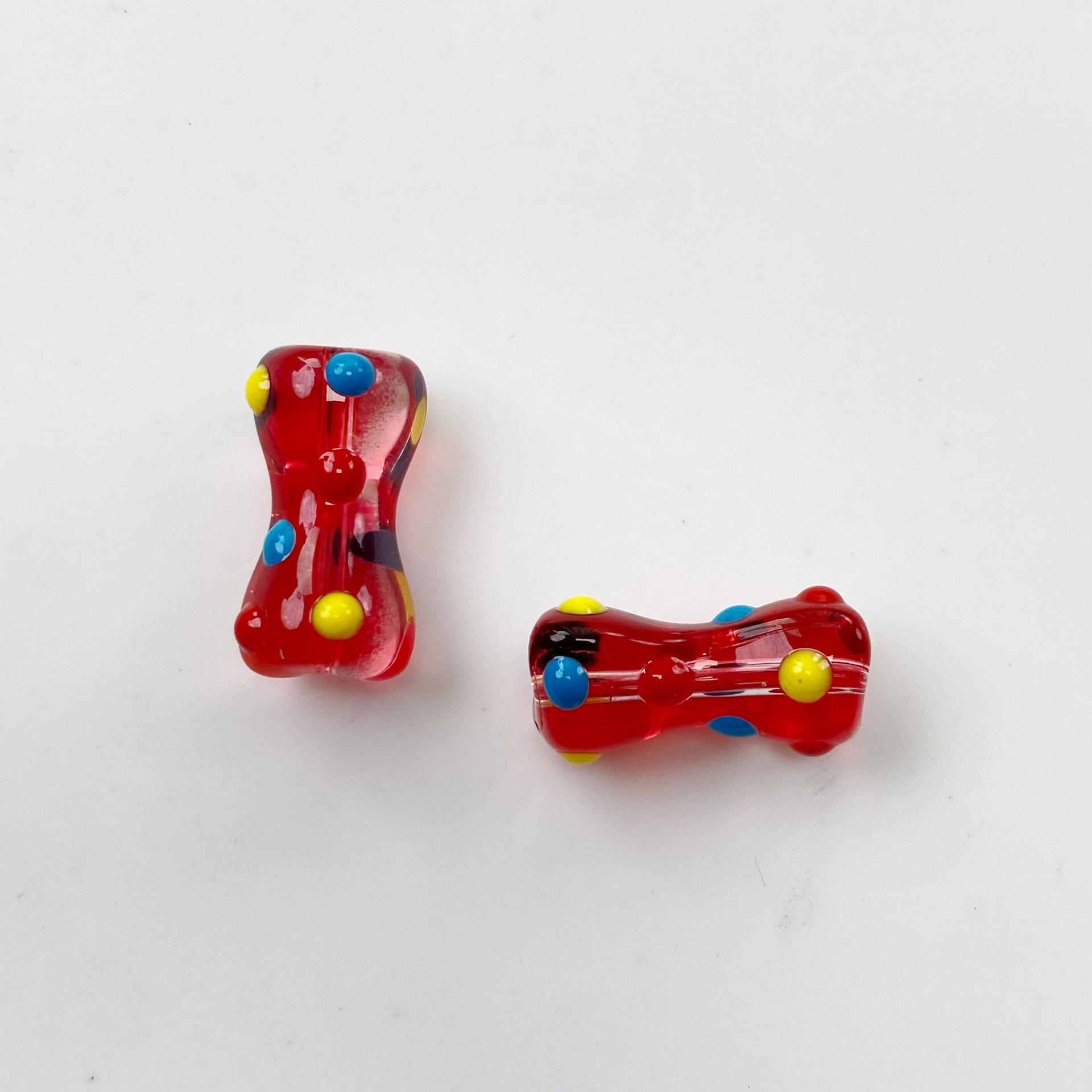 Hand-Painted Enamel Beaded Bone Glass DIY Ornament Materials