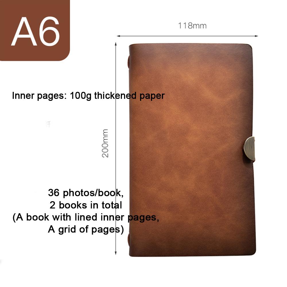 (Logo can be engraved) A6 leather strap notebook, small travel notebook, ledger, student travel diary, memo