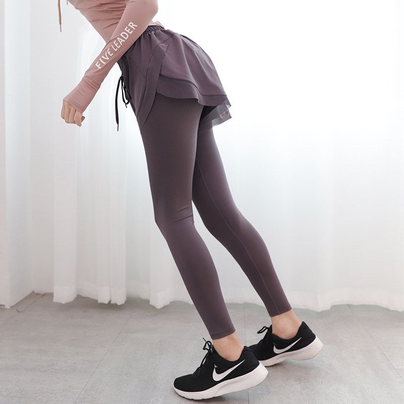 European and American-Style Elastic Quick-Dry Mesh Yarn for Spring and Summer Fake Two-Piece Light purple XL