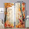 2PCS Digital Printed Curtains with Warm Autumn Design, Stylish Window Drapes for Living Room Bedroom Home Decoration and Kitchen