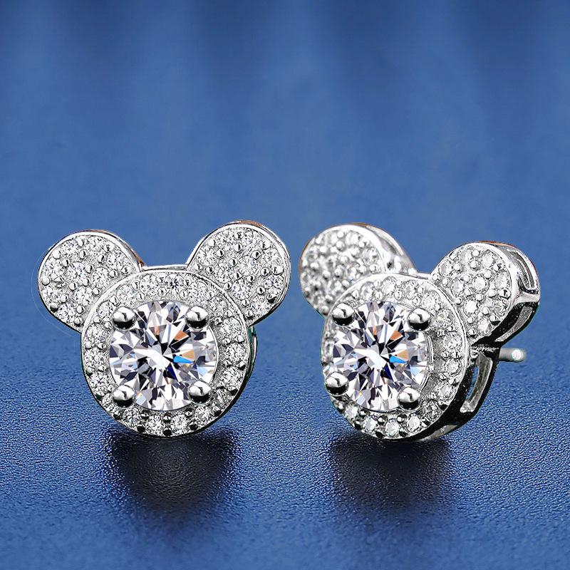 Moissanite Mickey Ear Ring - 1 Carat Women's Fashion Jewelry