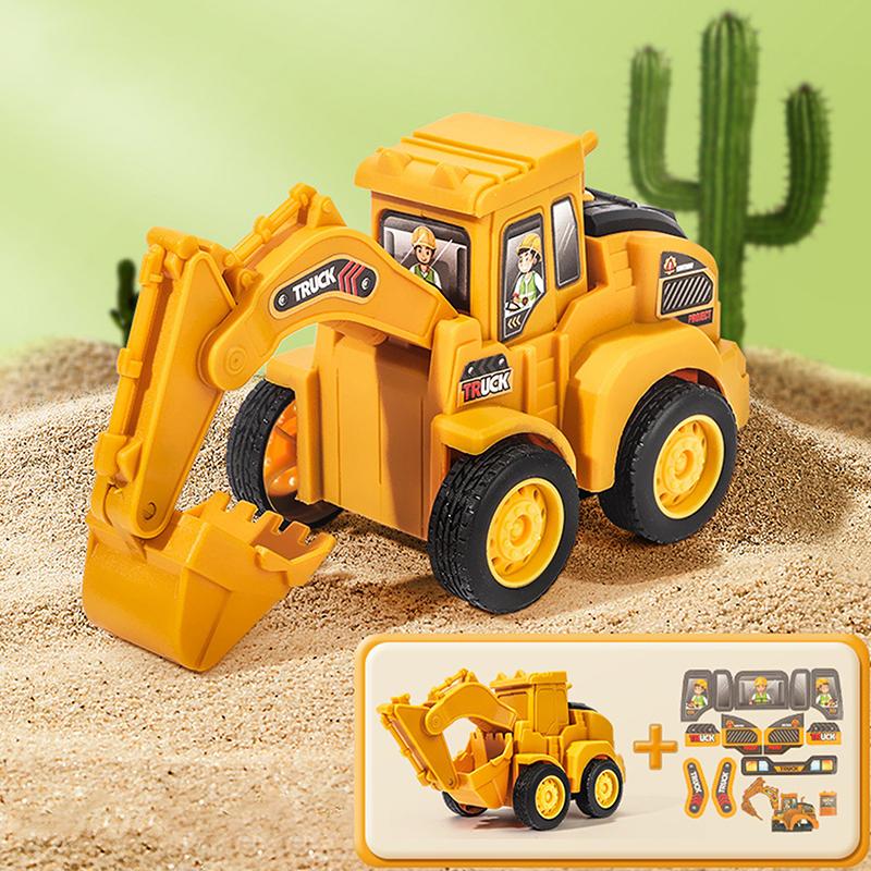 1Pcs Engineering Vehicle Model Press Sliding Car Excavator Bulldozer Children Educational Construction Vehicle Toy Kids Boy Gift