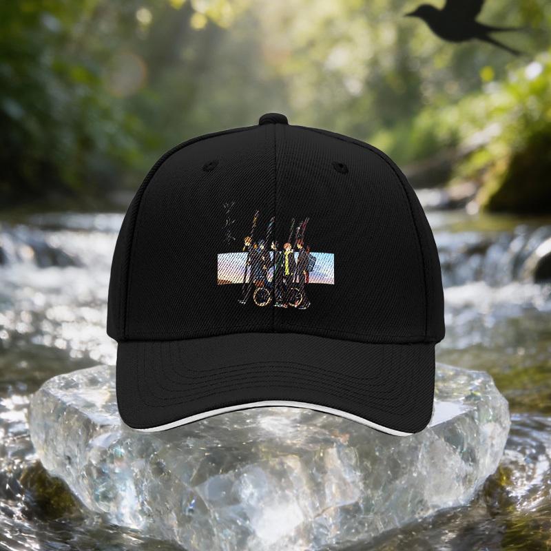 Easygoing Anime Character Sandwich Cap, Unisex Easy Lightweight Adjustable Outdoor Sun Hat, Ideal Gift for Travel, Parties, And