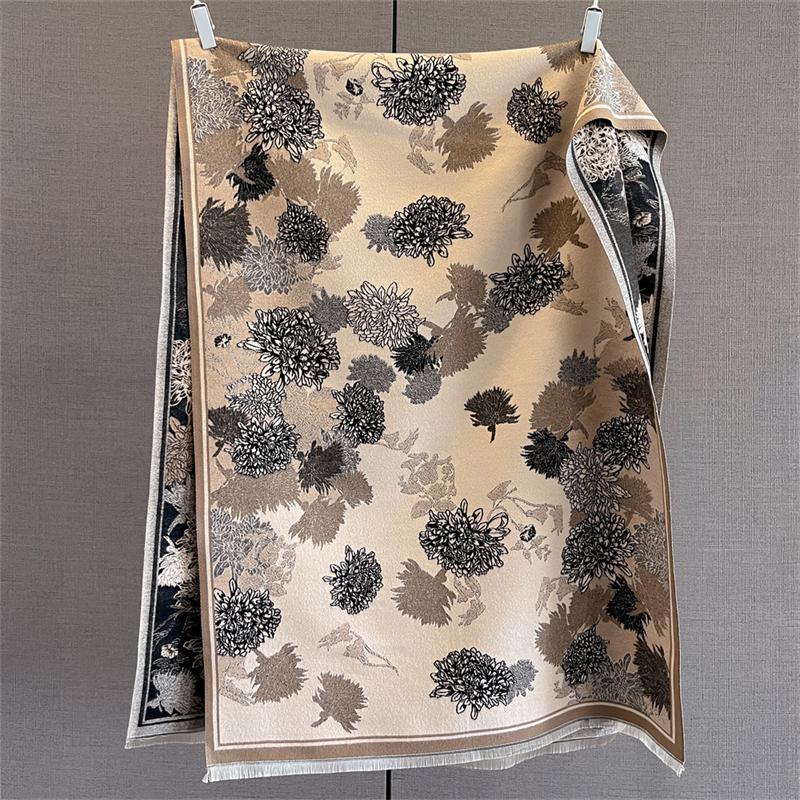 

2025 Богемный стиль Пейсли Роскошный Зимний Теплый Женский Шарф Имитация Кашемира Утолщенная Шаль Пашмина Женский Платок Накидка Одеяло Фуляр 65x185cm