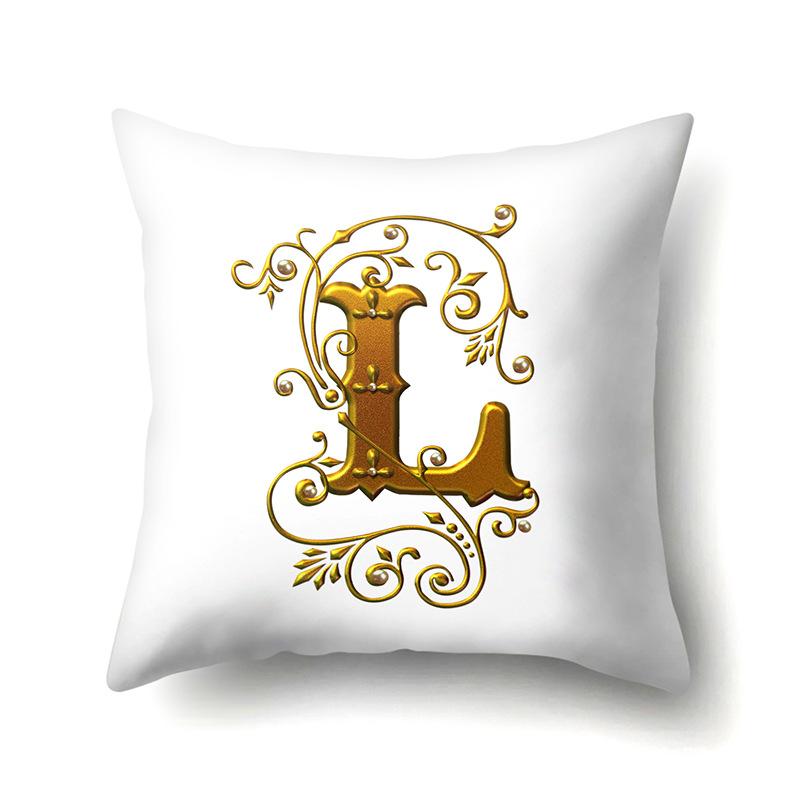 Polyester Pillow Case Car Decoration Home 26 English Letters Printed Car Waist Cushion Pillow Case