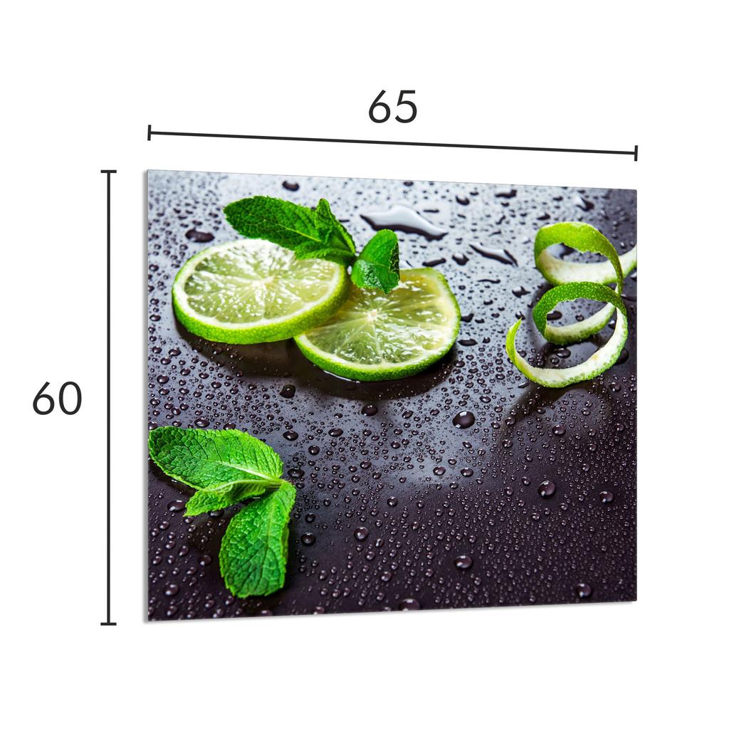 PANEL SZKLANY DO KUCHNI 65x60 Limonka