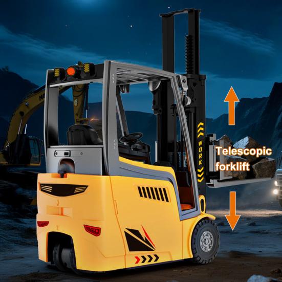 RC Forklift Toy 2.4Ghz Remote Control Forklift Miniature Forklift with Movable Front Fork RC Construction