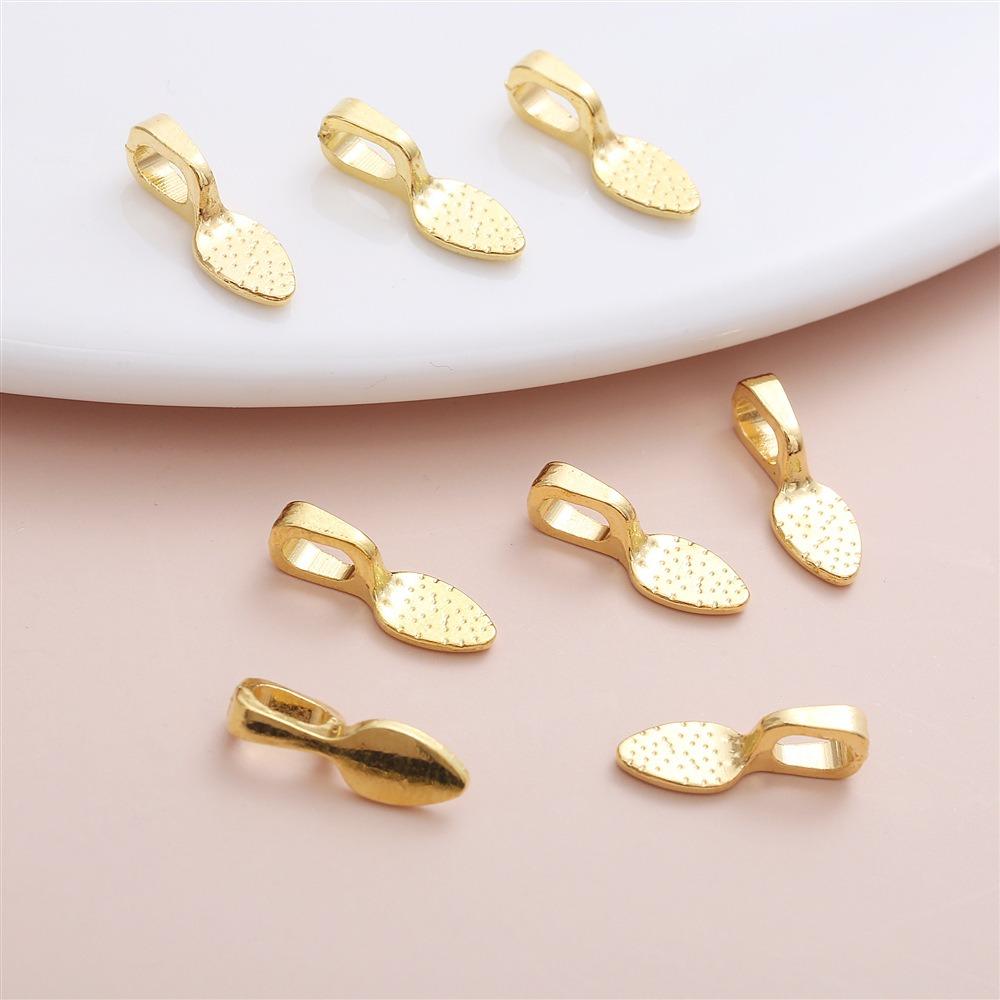 

Convenient Plated Bail Connectors Metal Flat Pad Pendants Glue-on Flat Pad Bails Jewelry Making золотий