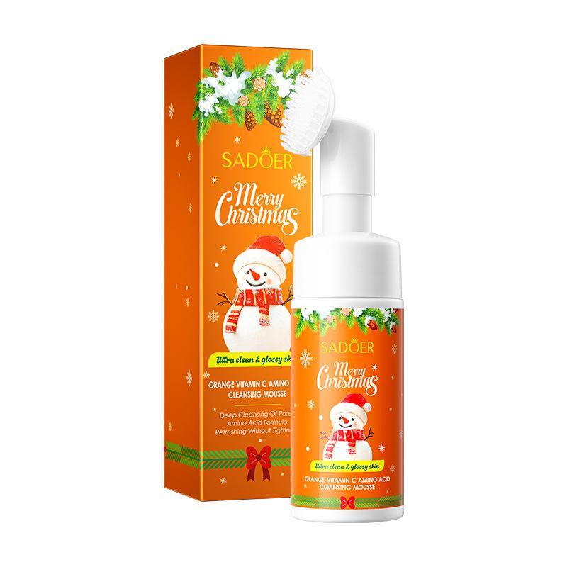 

Christmas Strawberry Amino Acid Cleansing Mousse SADOER Cleansing Facial cleanser orange 120ml