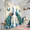 2pcs,2D Plane Printing Contemporary Curtains Peacock Elegance(2) Durable Polyester (without Rod) Gifts Ldeal for Living Room and