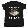Just a Boy Who Loves Chess Board Game Chess Player Youth Short Sleeve T-Shirt